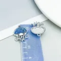 Colgante de medusa en aleación de plata con cristal azul para la creación de joyas - Medusa (28129) / 1 Pieza/Paquete (19*15mm) / Azul