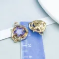 Ciondolo a stella marina dorato in resina con glitter viola e strass per gioielli fai da te - KC Oro Stella Marina Luccichio Fine (28166) / 1 Pezzo/Confezione (19x16mm) / Viola