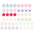 Multicolor transparent star-shaped glass beads for DIY jewelry making accessories - Mixed Colors 50-Pack / Glass Star Perforated Beads (BE46)