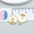 Gouden lichtmetalen knopvormige bedels voor DIY ketting en armband sieraden maken - Naaimachine Knop (20256) / 1 stuk (13x16mm) / KC Goud