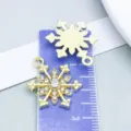 Golden snowflake pendant charm with sparkling clear rhinestones for DIY necklace and bracelet - Rhinestone Snowflake (27053) / 1 Piece (22*17mm) / KC Gold