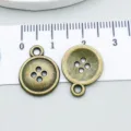 Antieke bronzen knop hanger van legering voor doe-het-zelf sieraden maat referentie - Antiek Brons