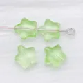 Translucent light green star-shaped glass beads for DIY jewelry crafting and accessories - Transparent Green Style (26715) / 1 Piece (8x8mm)