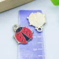 Red enamel ladybug charm pendants for DIY jewelry making accessories and crafts - KC Golden Red Enamel Ladybug (27000) / 1 Piece/Pack (19x16mm) / Red