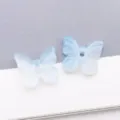 Premium light blue gradient frosted butterfly bead for DIY bracelet jewelry making - Butterfly (26974) / 1个装 (10x11mm) / Transparent Blue AB Color