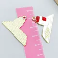 Medical themed red enamel alloy charms for DIY jewelry making shown with ruler measure - Red Tray and Medicine Bottle Shape