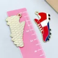 Red and blue enamel sneaker charms for DIY jewelry making 35mm alloy shoe pendants - 1 Piece (17*32mm) / Red Baseball Shoe