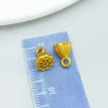 Antiekgouden lotus- en gelukszakbedels met kleurrijk emaille voor DIY-sieraden maken - Blauw Emaille Lotuscapsule Hanger (28489)