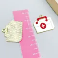 Detailed red and white oil-drop alloy first aid kit medical charm for jewelry making - Red Medical Case Shape