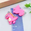 Cute rose red resin dinosaur cartoon charms with metal loops for DIY jewelry making - Little Dinosaur (24513)
