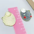 Handmade sport style baseball glove enamel charm pendant for DIY jewelry making gold finish - 1 Piece/Pack (26*24mm) / Grey Baseball Glove