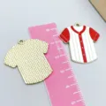 Baseball jersey style enamel alloy pendant charm for DIY handmade jewelry making accessories - 1 Piece (31*30mm) / Red Baseball Jersey