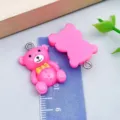 Rose red resin cartoon bear charms for DIY jewelry making and handmade accessories - Bowtie Bear (24538)
