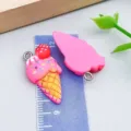 Rose red resin cartoon ice cream cone pendant charm for DIY jewelry making accessories - Strawberry Ice Cream Cone (24549)