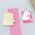Pink enamel alloy medical clipboard charm for DIY jewelry making with ruler size reference - 1 Piece (27*22mm)