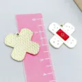 Set of red and white enamel alloy band-aid charms for DIY medical jewelry making - Red Band-Aid Shape