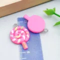 Cute rose red resin lollipop pendant charms for DIY handmade jewelry making accessories - Rose Red Lollipop (24575)