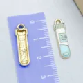 Pendentif tube à essai médical en émail bleu pour bijoux DIY avec règle - 1 Pièce (23x7mm)