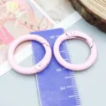 Hebilla de anillo de resorte rosa para hacer joyas DIY y accesorios de bolsos - 1 Pieza (Exterior 24mm Interior 17mm) / Rosa