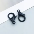 Black alloy lobster claw clasps with matte finish for DIY jewelry necklace making. - Lobster Clasp (303) / 1 Piece (14*8mm) / Black