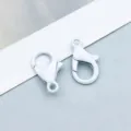 White painted alloy lobster clasp for DIY necklace and bracelet jewelry making - Lobster Clasp (303) / 1 Piece (14*8mm) / White