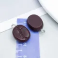 Dark brown resin coffee bean pendant charm for DIY jewelry making - Coffee Resin Coffee Bean (24108)