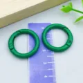 Green painted circular spring ring buckle for DIY jewelry and keychain accessories - Dark Green