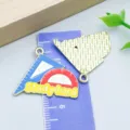 Colorful alloy charm featuring Study Hard text and ruler shapes for graduation DIY crafts - Study Hard Ruler and Protractor Style (27448) / 1 Piece/Pack (22*27mm) / Blue