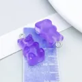 Purple gradient resin gummy bear charms for DIY jewelry making, 20mm size - Bear Candy (12569)