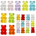 Set of 20 colorful transparent acrylic gummy bear charms for DIY jewelry making and crafts - Mixed Cartoon Bears (SN1712) / 20 Pieces/Pack