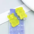 Translucent yellow gummy bear resin charms with metal loops for DIY jewelry projects - 小熊糖果(12570)