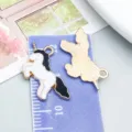 Cute black and white enamel unicorn pendant charms for DIY handmade jewelry crafts - Black and White Running Unicorn (9934)