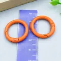 Orange painted metal spring gate O-ring buckle for DIY keychain and bag accessories - Orange Yellow