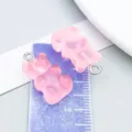 Translucent pink resin gummy bear charms for creative DIY jewelry making projects - Bear Candy (12573)