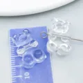 High quality transparent and purple acrylic bear charms for DIY necklace and bracelet - Cartoon Bear (27501) / 1 Piece (19x12mm) / Clear White