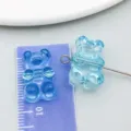 Set of transparent blue acrylic gummy bear charms for DIY necklace and bracelet jewelry making - Cartoon Bear (27503) / 1 Piece (19x12mm) / Transparent Blue