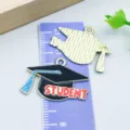 Graduation cap mortarboard charms with Student lettering for DIY jewelry making projects - STUDENT Doctoral Hat Style (27458) / 1 Piece/Pack (19*26mm) / Red