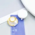 Elegant white miniature resin tea cup charms with gold trim detail for DIY jewelry making - White Miniature 3D Gold-Rimmed Coffee Cups (27692)