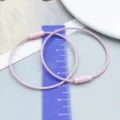 Durable pink painted steel wire keychain ring connector for DIY handmade jewelry crafts - Light Pink