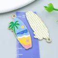 Ciondolo tavola da surf in smalto colorato con doppi anelli per gioielli fai-da-te - Tavola da Surf (27419) / 1 Pezzo/Confezione (35*15mm) / Blu