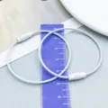 White coated alloy wire cable ring keychain connector for DIY jewelry making crafts - White