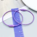 Purple steel wire keychain ring with screw connector for DIY crafts - Purple