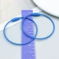 Blue paint coated steel wire keychain ring for DIY handmade jewelry accessories - Blue