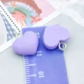 Matte lila Harz Herz Anhänger Charms für DIY handgemachten Schmuck machen Zubehör - 1 Stück (13x14mm)