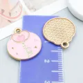 Pink enamel heart key alloy charms for DIY jewelry making and crafts - Key Style (21115) / 1 Piece (18*17mm) / Pink