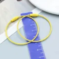 Durable yellow spray-painted steel wire ring keychain for DIY handmade jewelry accessories - Light Yellow