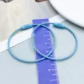 Light blue wire keychain cable loop with screw-on connector for DIY crafts - Light Blue