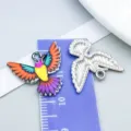 Ciondoli a forma di colibrì colorati in lega smaltata per gioielli fai da te e hobby - Colibrì Con Ali Spiegate (27650)