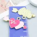 Pink enamel heart arrow alloy pendant charms for Valentine's Day DIY jewelry accessories - Arrow Through Heart (27191)