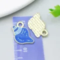 Ciondolo a conchiglia in smalto blu per gioielli fai-da-te, con righello graduato - Conchiglia (27431) / 1 Pezzo (16*19mm) / Blu